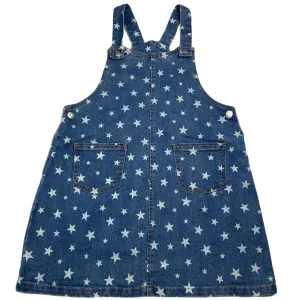 Ollies Place stretch denim overalls dress / pinafore, size 10, Pre-loved