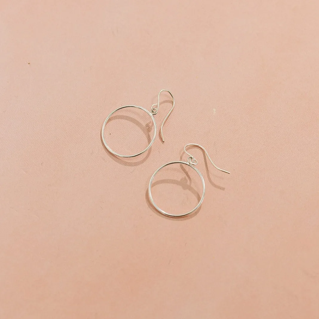 Open Circle Hoop Earrings