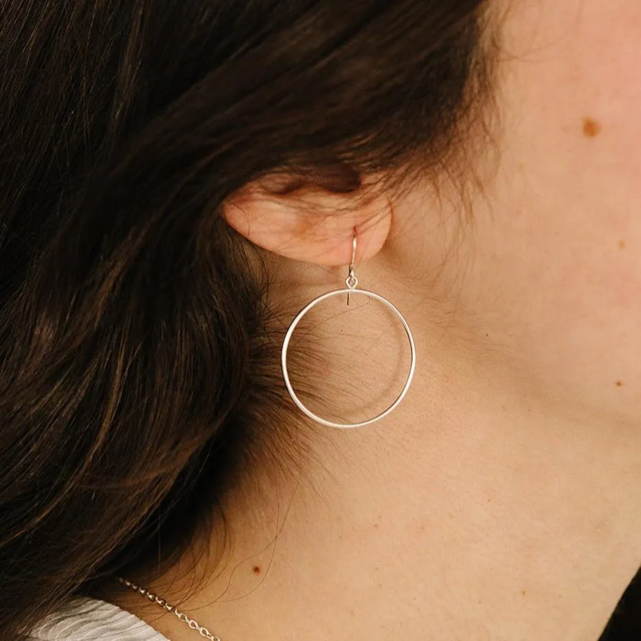 Open Circle Hoop Earrings