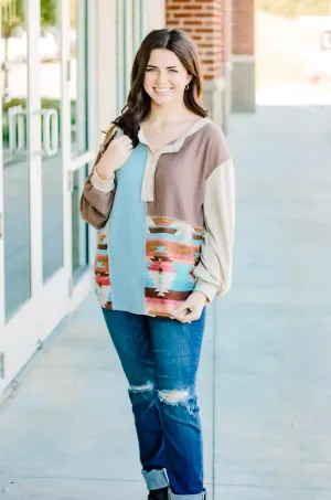 Out West  Aztec Block Top