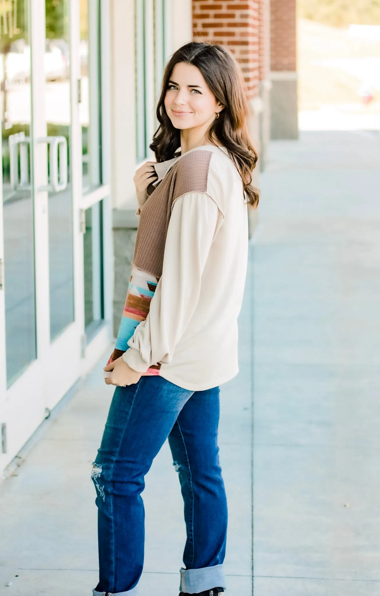 Out West  Aztec Block Top