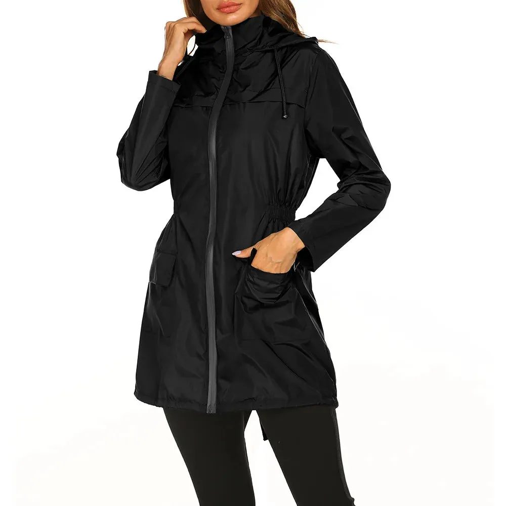 Outdoor Sport Windbreaker Thin Coat Casual Waterproof Quick Dry Basic Jacket Spring Autumn Sun Protection Hooded Jackets Women
