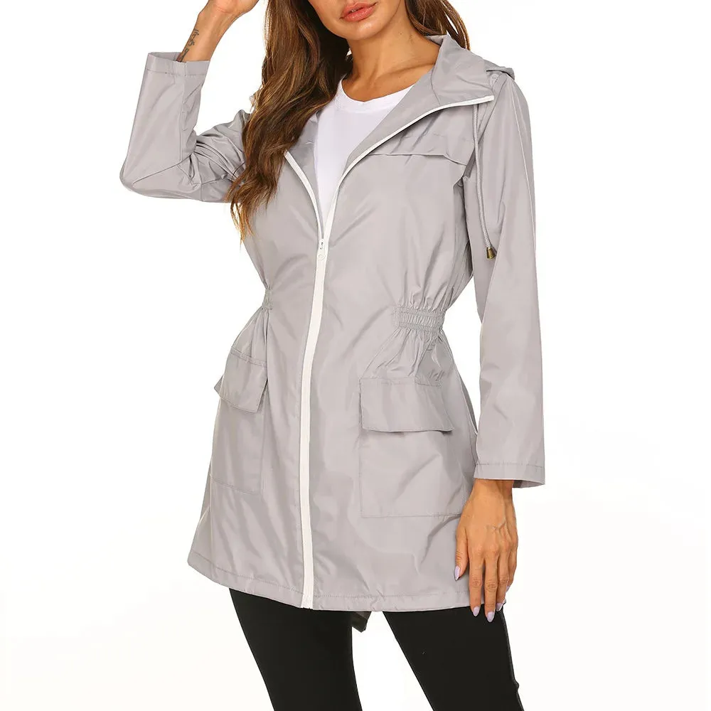 Outdoor Sport Windbreaker Thin Coat Casual Waterproof Quick Dry Basic Jacket Spring Autumn Sun Protection Hooded Jackets Women
