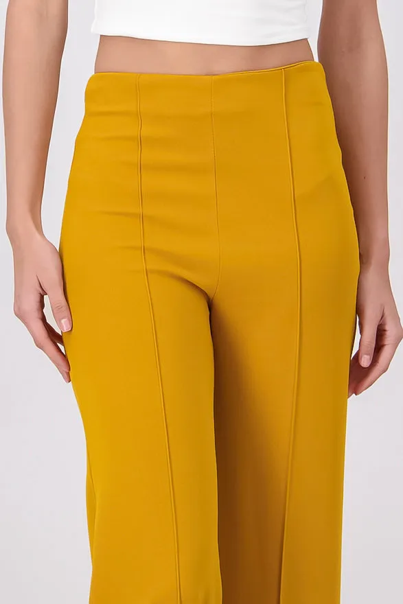 Pantalón Wide Leg Cintura Alta Costuras