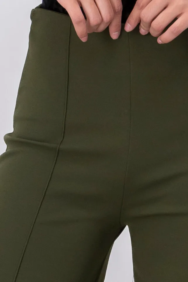 Pantalón Wide Leg Cintura Alta Costuras