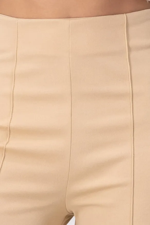 Pantalón Wide Leg Cintura Alta Costuras