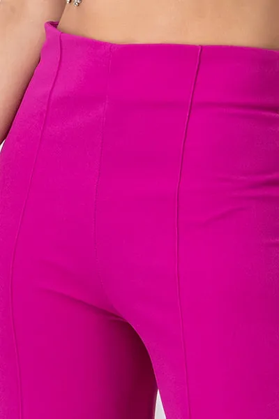 Pantalón Wide Leg Cintura Alta Costuras