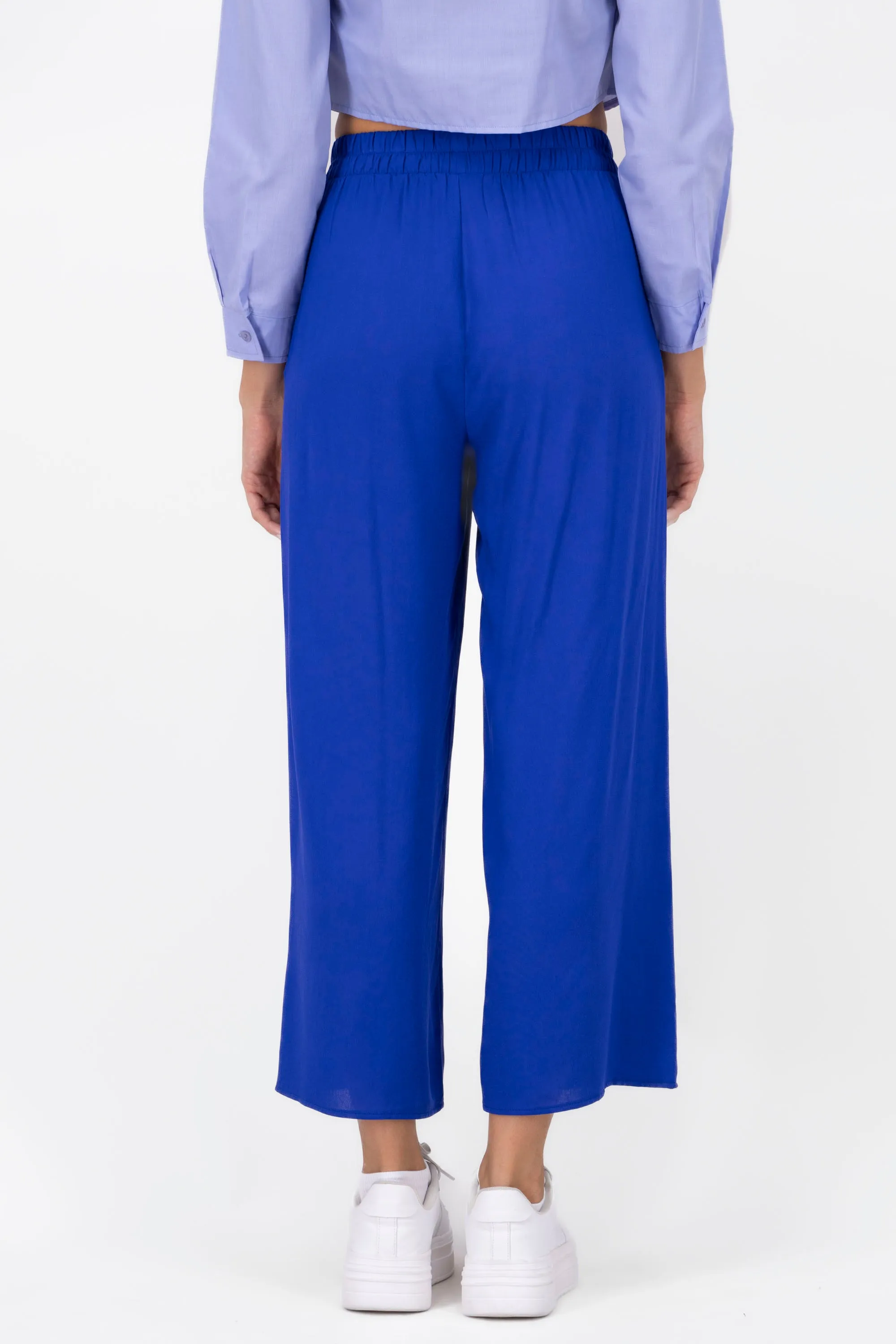 Pantalón Wide Leg Cintura Alta Fruncida