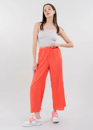 Pantalón Wide Leg Cintura Alta Fruncida