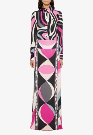 Pesci Print Maxi Skirt