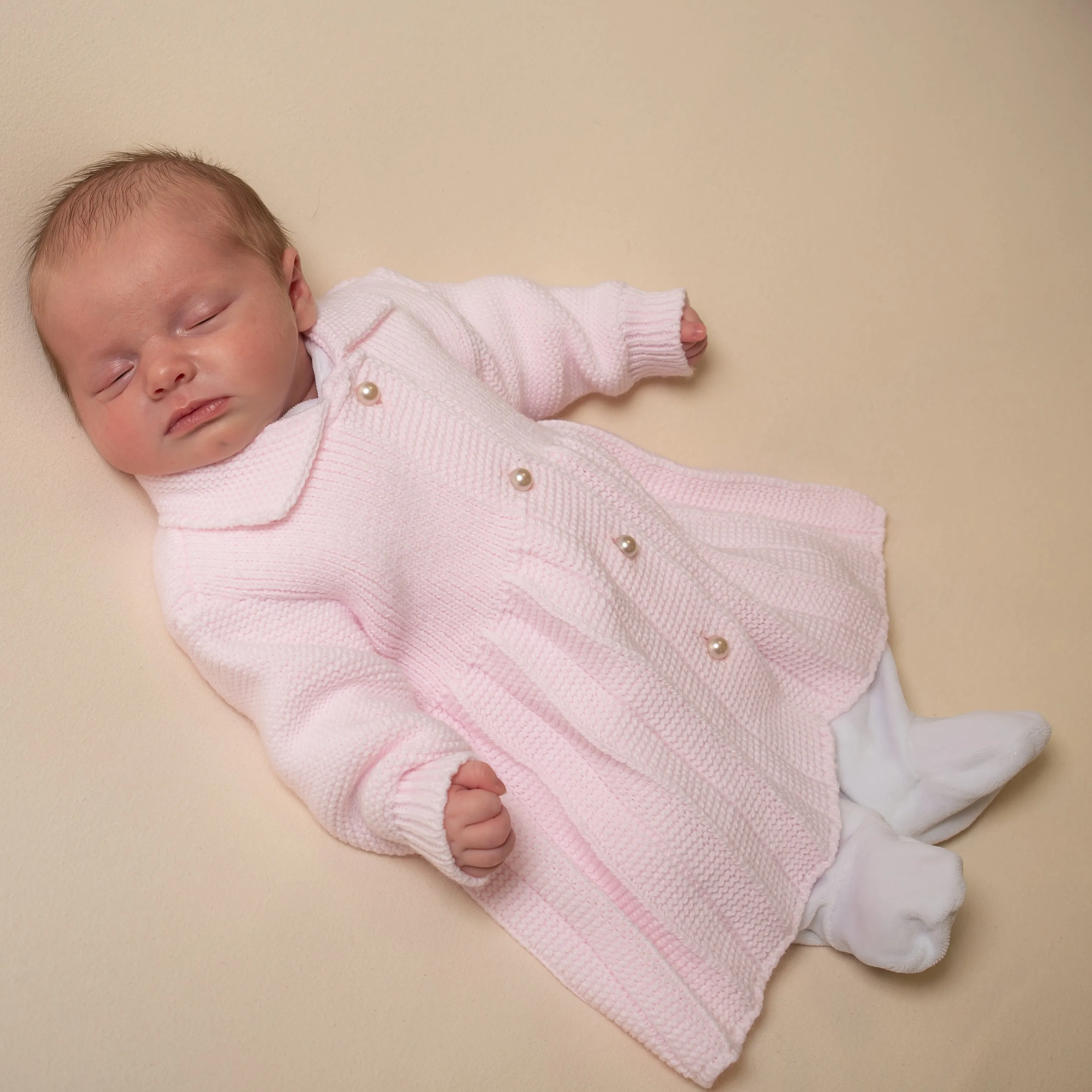 Pink Pearl Button Coat
