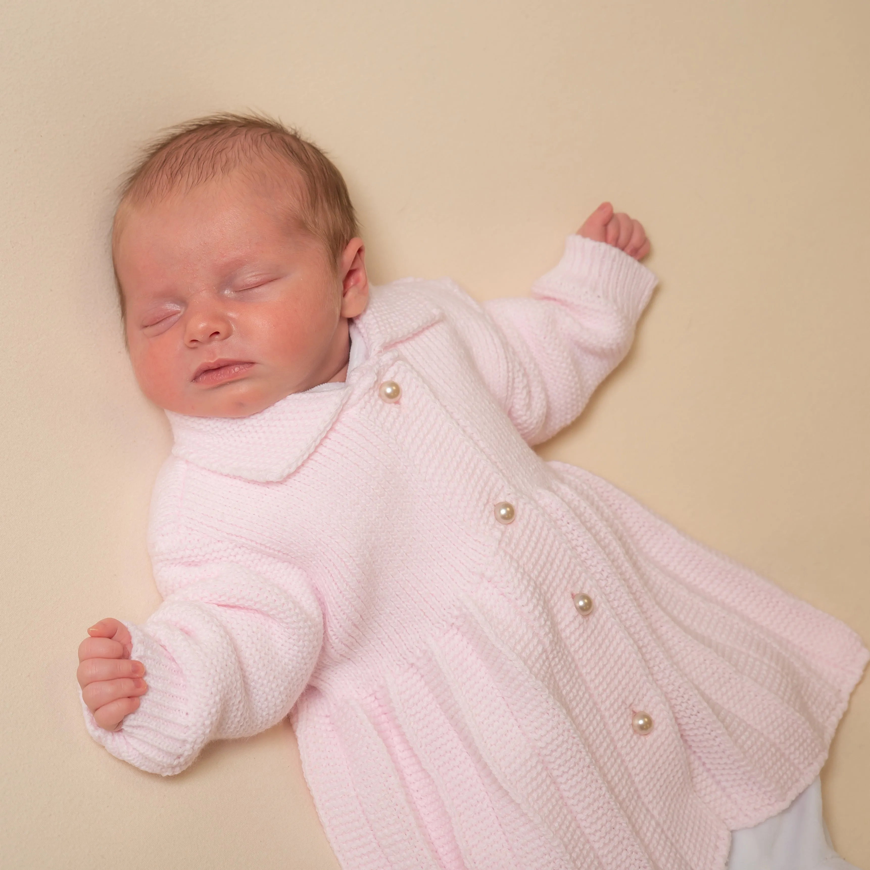 Pink Pearl Button Coat