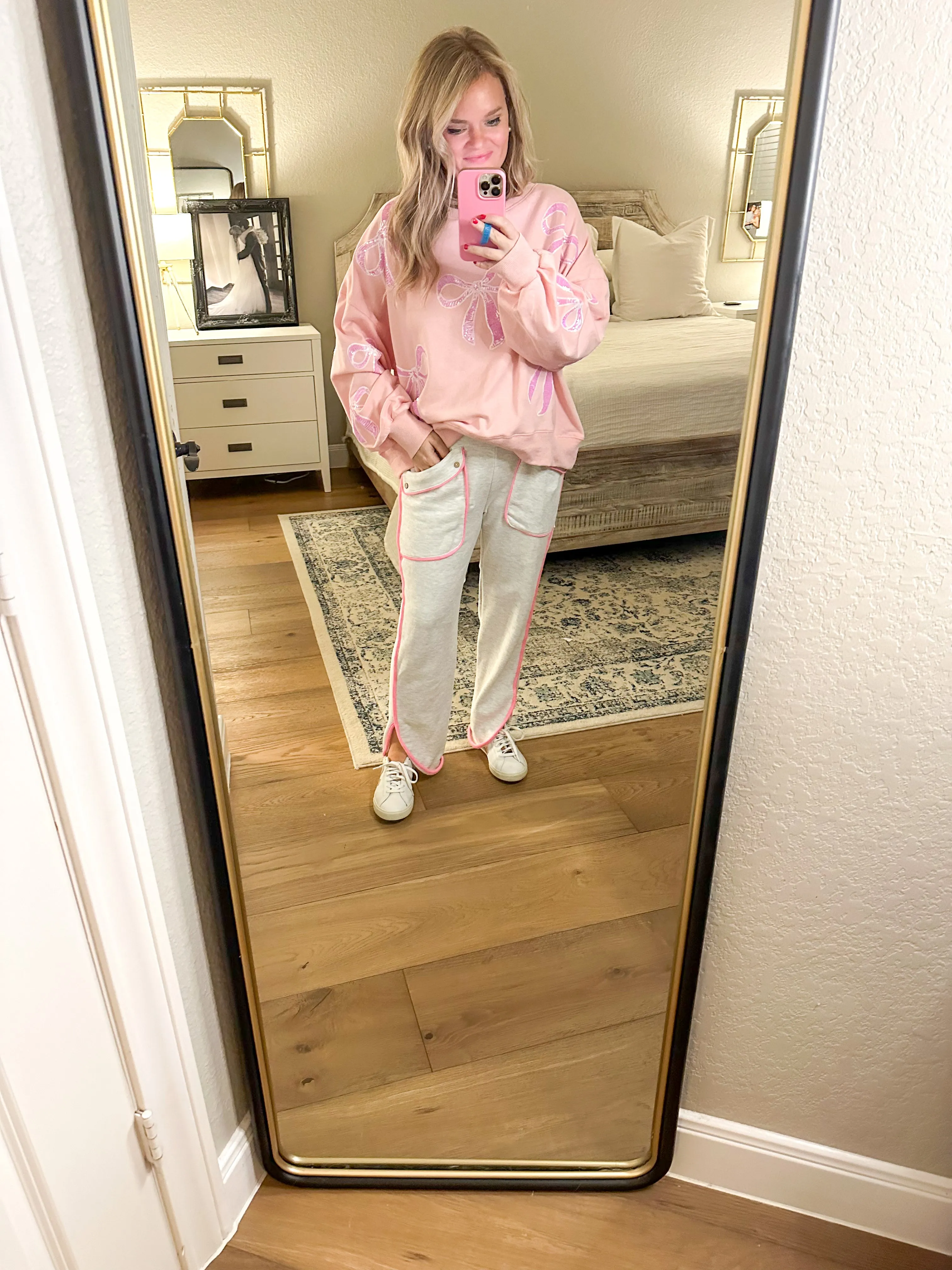 Pink Piped Joggers