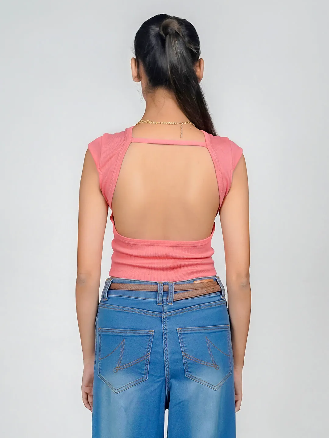 Pink Solid Basic Top
