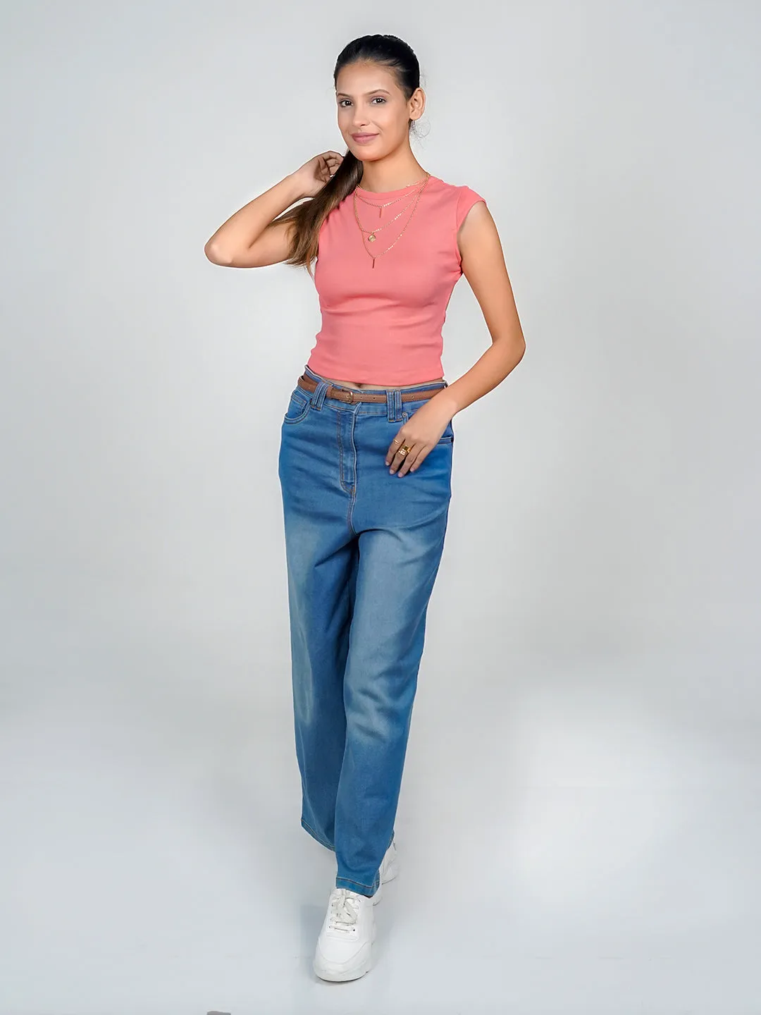 Pink Solid Basic Top