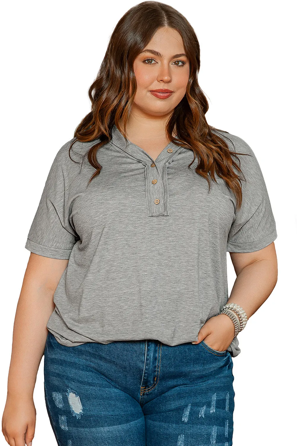 Plus Size Batwing Sleeve Top