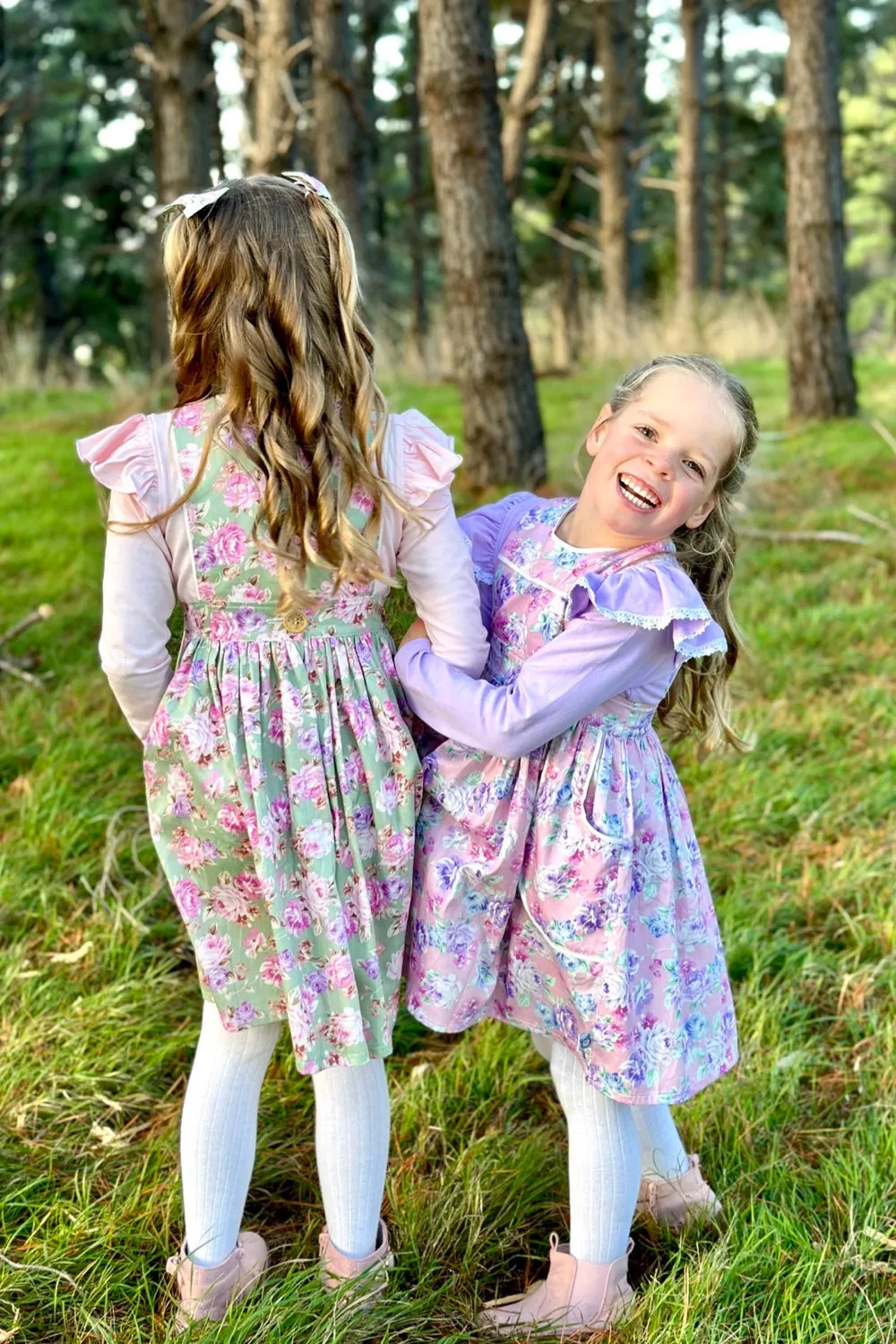 Pocket Pinafore Dress | Matilda Rose in Pink