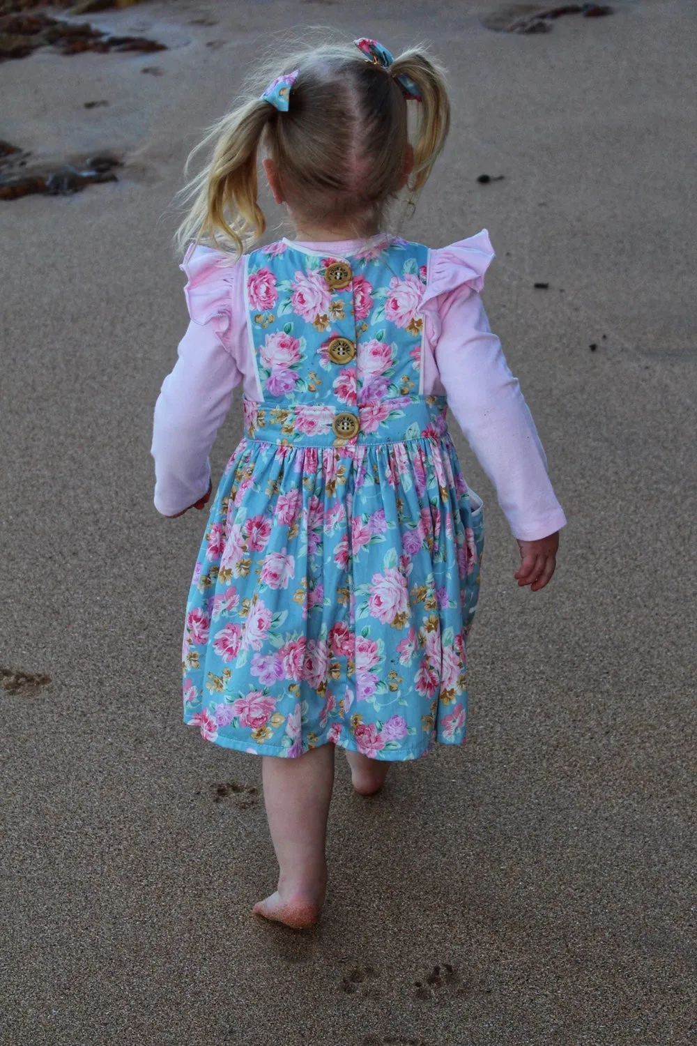 Pocket Pinafore Dress | Matilda Rose in Sky Blue