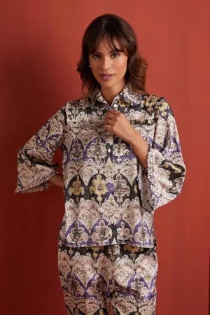 Posh Print Collar Top