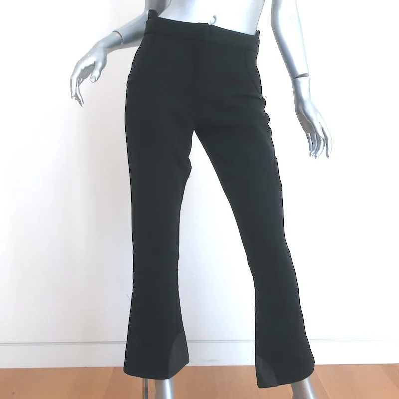 Prada Linea Rossa Flared Ski Pants Black Leather-Trim Nylon Size 44