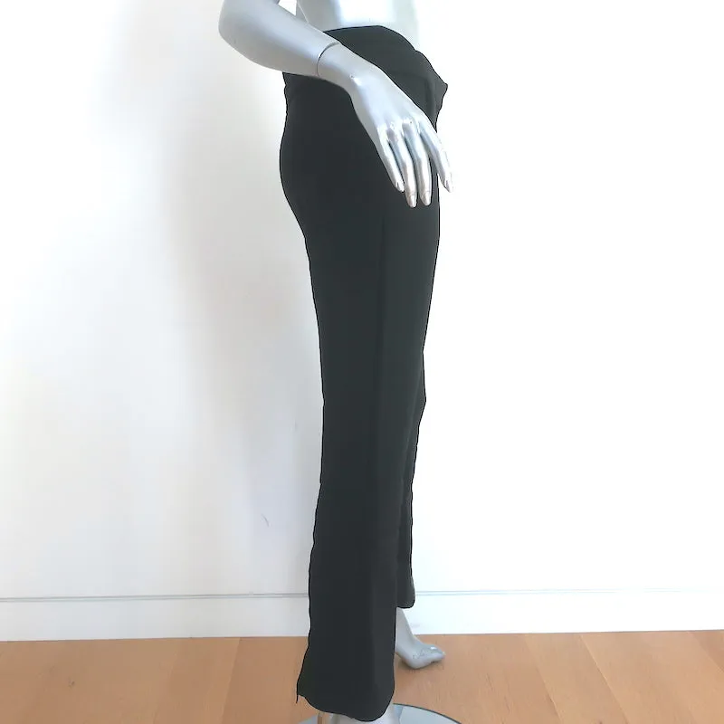 Prada Linea Rossa Flared Ski Pants Black Leather-Trim Nylon Size 44