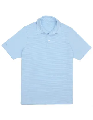 Properly Tied Boys Gulfport Polo Powder Blue Stripe