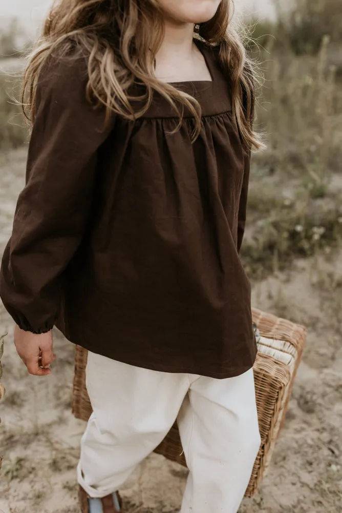 Puffed Longsleeve Blouse - Coffee