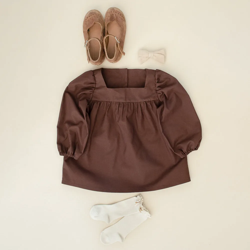 Puffed Longsleeve Blouse - Coffee