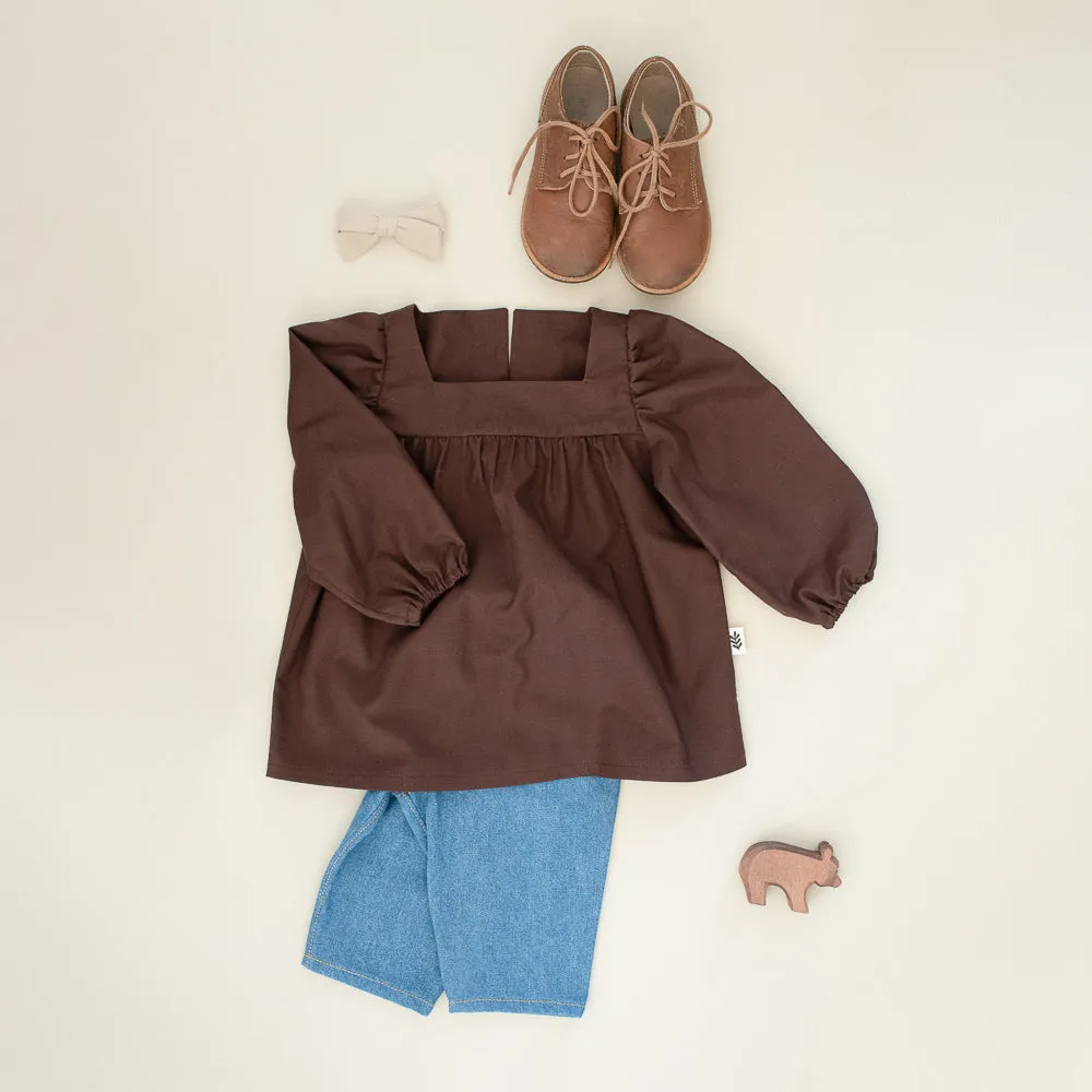 Puffed Longsleeve Blouse - Coffee