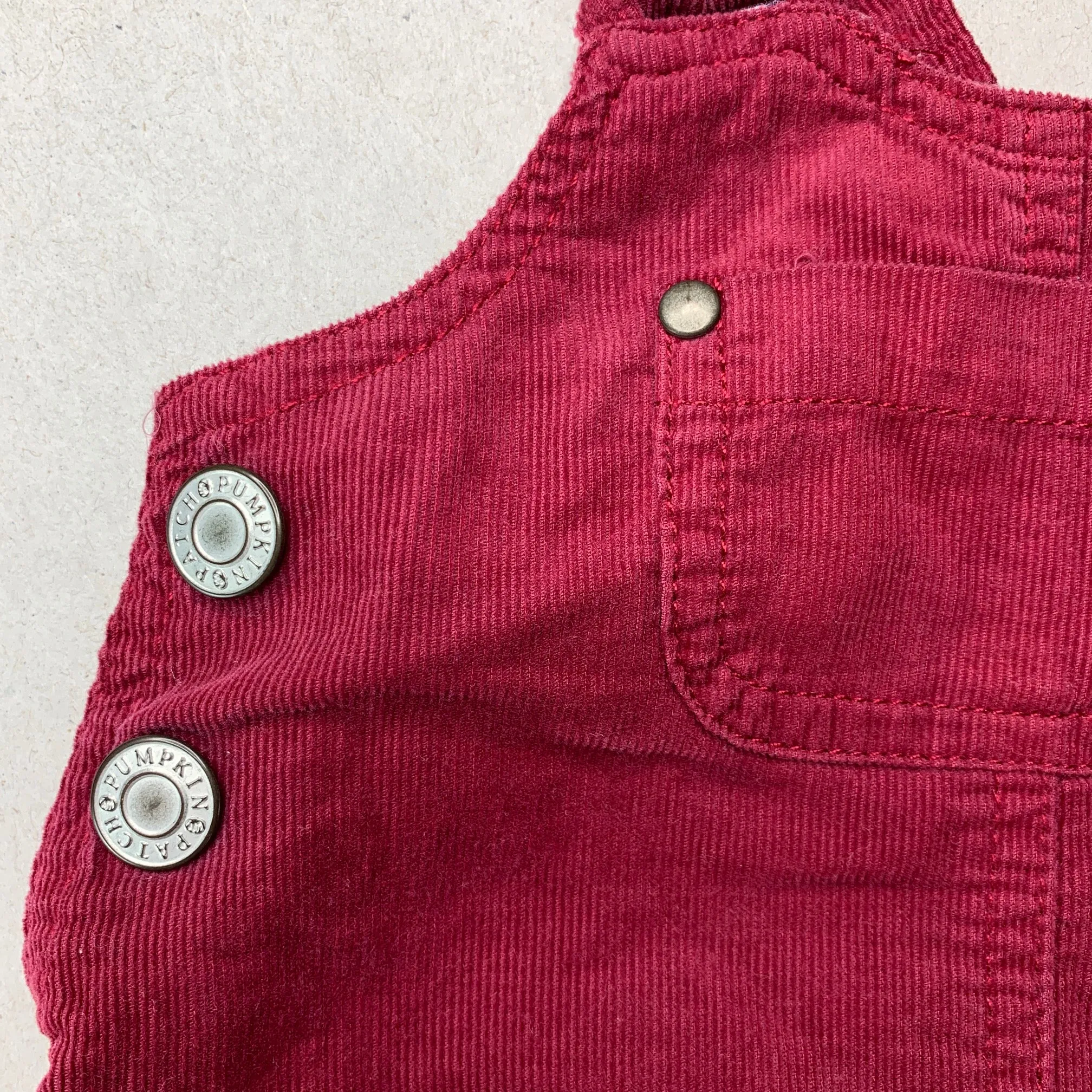 Pumpkin Patch cotton lined corduroy overalls dress / pinafore, size 000, Pre-loved
