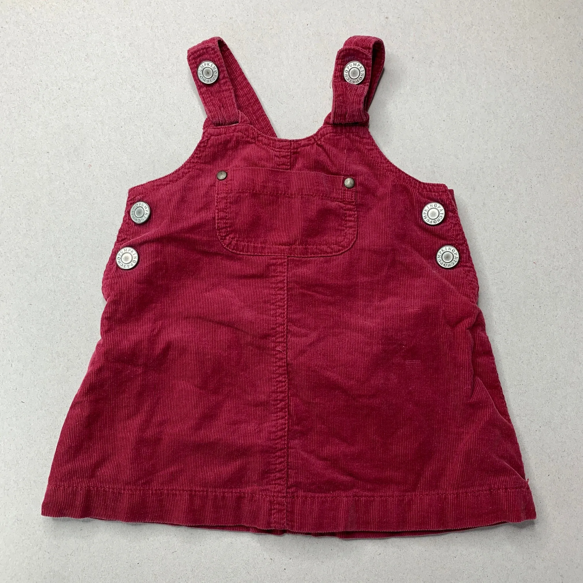 Pumpkin Patch cotton lined corduroy overalls dress / pinafore, size 000, Pre-loved