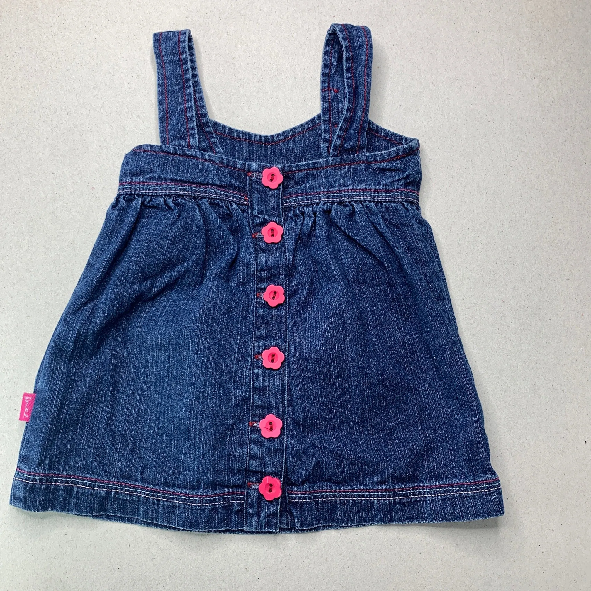 Pumpkin Patch dark denim overalls dress / pinafore, size 0, Pre-loved