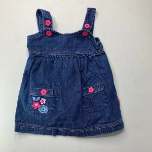 Pumpkin Patch dark denim overalls dress / pinafore, size 0, Pre-loved