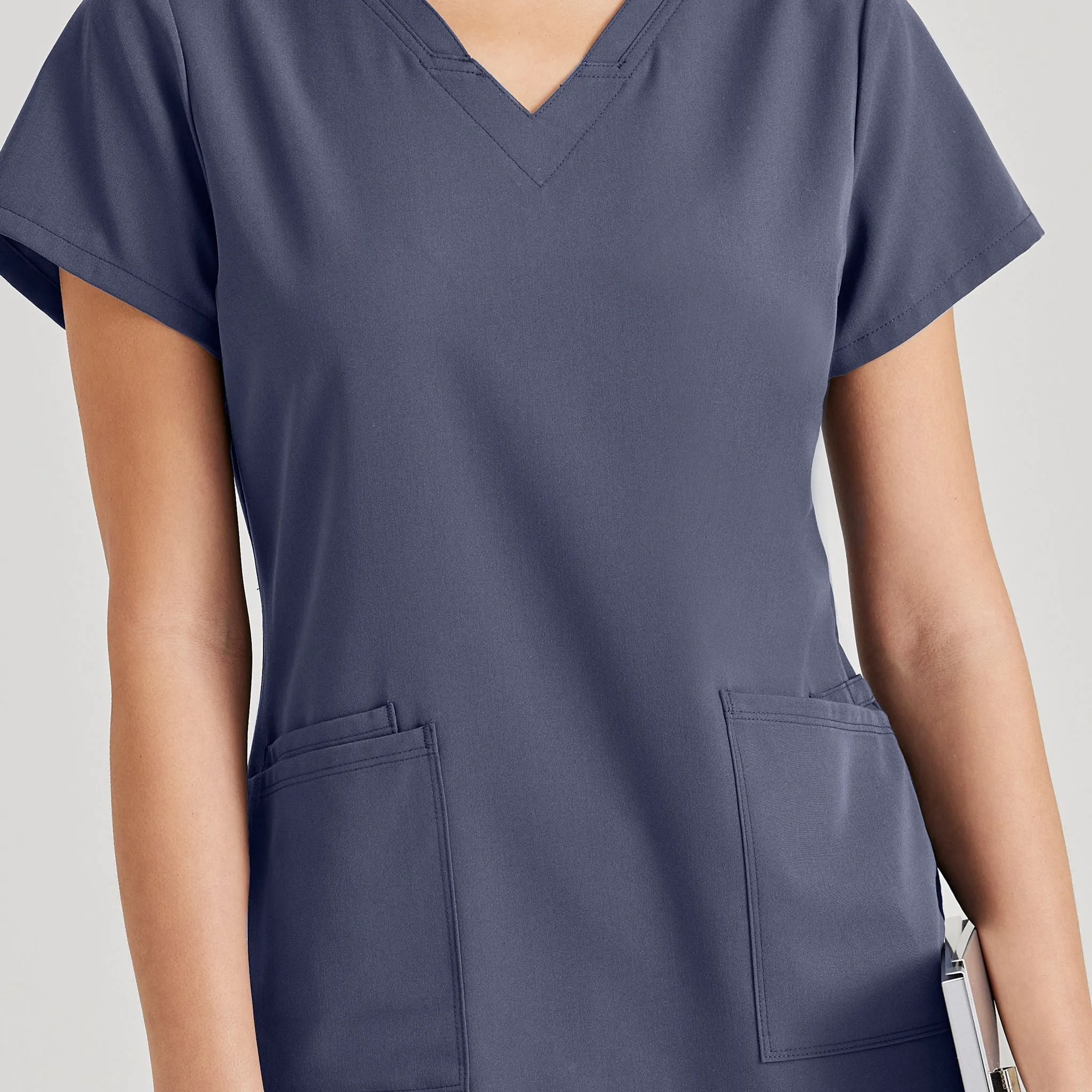 Purpose Scrub Top | Steel