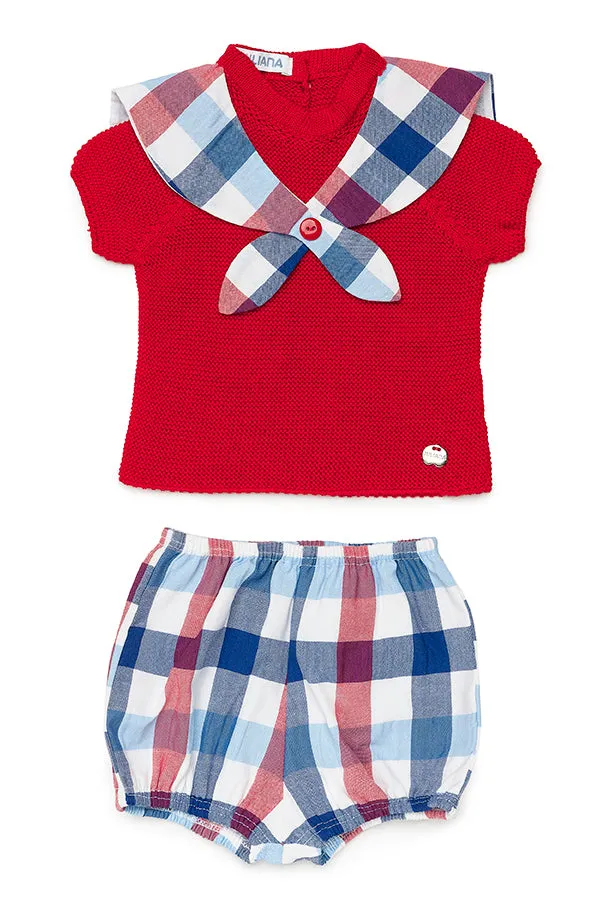 "Benedict" Red Knit Sailor Top & Jam Pants