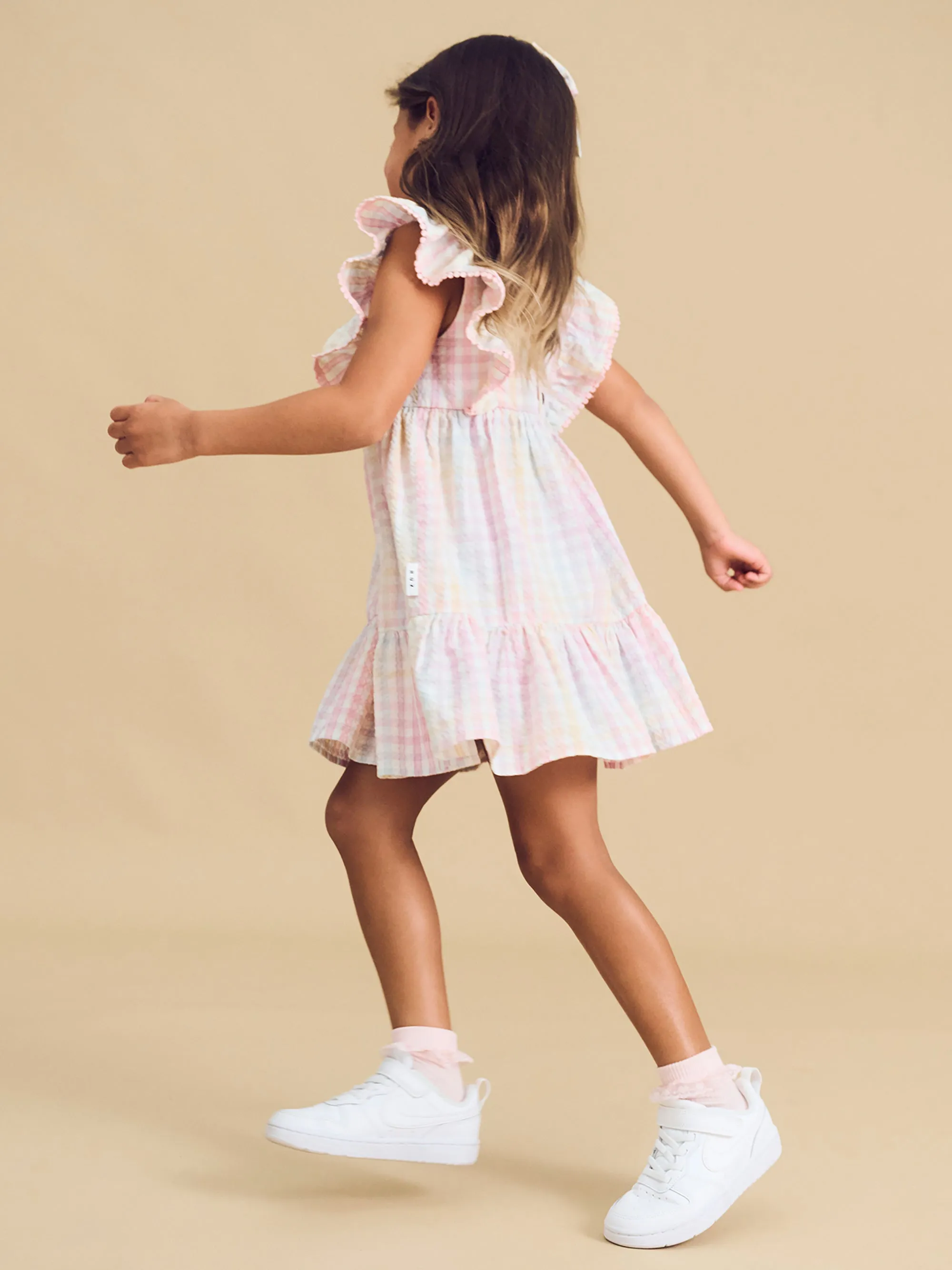 Rainbow Check Frill Dress