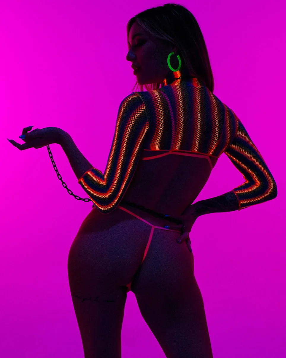 Rainbow Industrial Net 3pc Bikini Set
