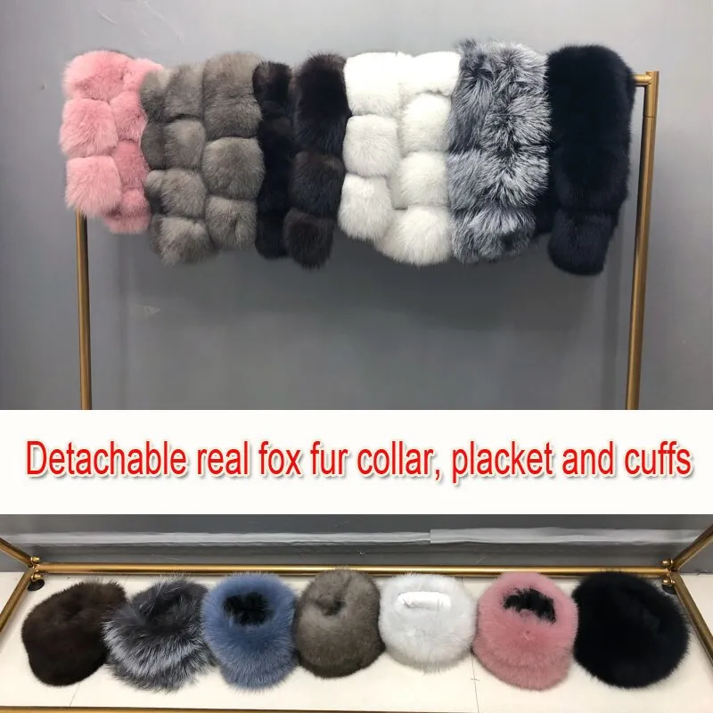 Real Fox fur fur collar hooded fur parka
