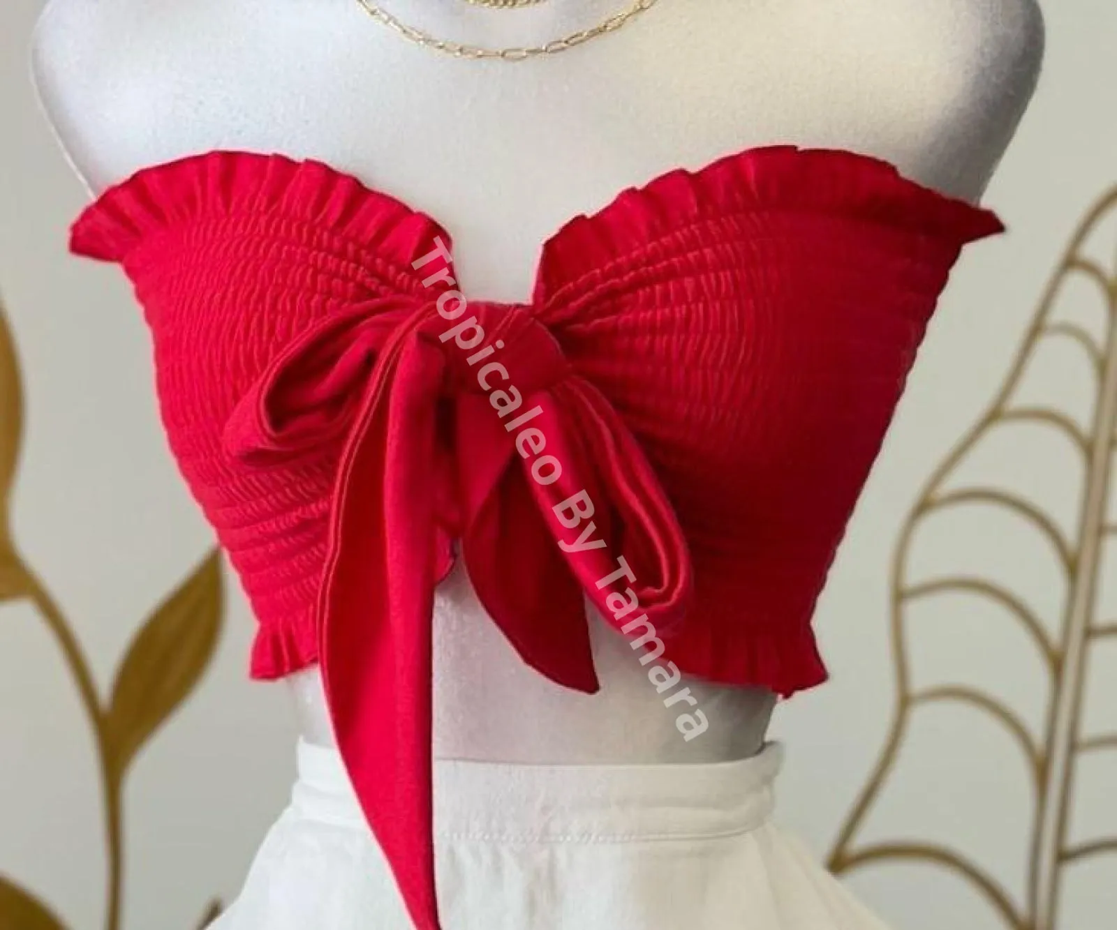 Red Bow Crop Top