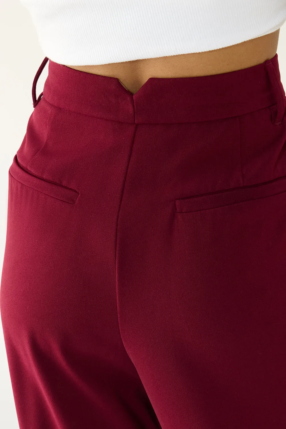 Regal Maroon Super Flared Flared Korean Pants