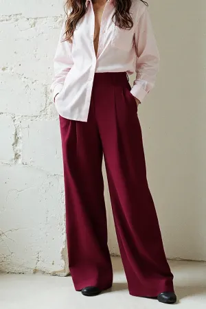 Regal Maroon Super Flared Flared Korean Pants