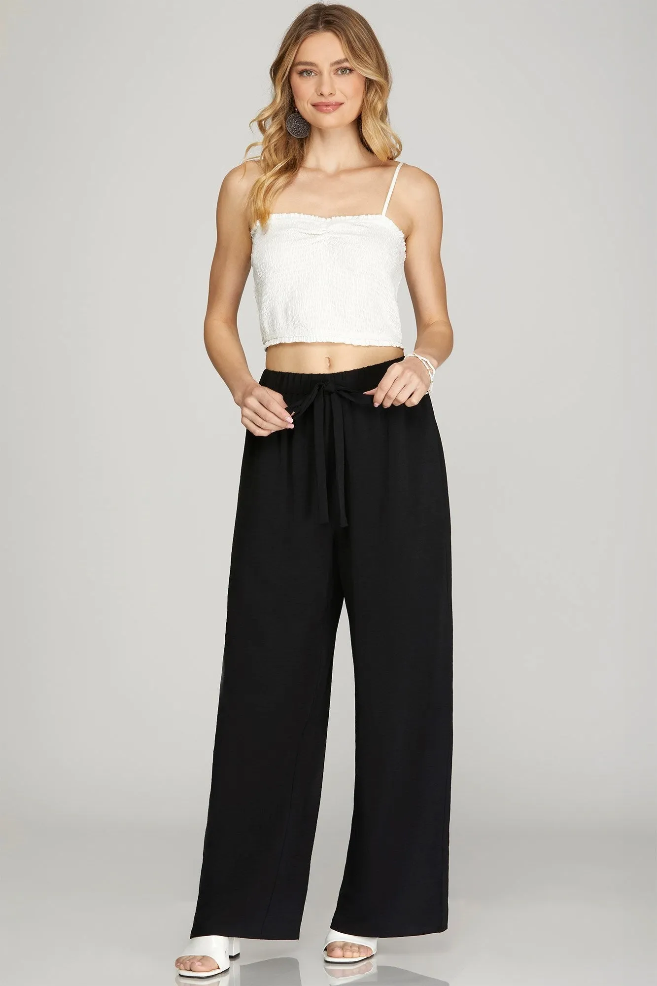 Relaxed Charm Wide Leg Pants-FINAL SALE