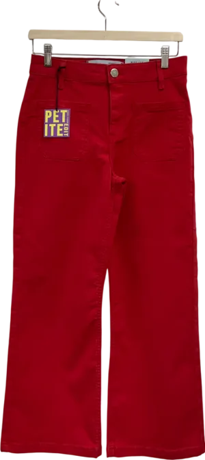 River Island Red Pocket Front Wide Leg Jeans UK 10