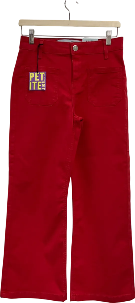 River Island Red Pocket Front Wide Leg Jeans UK 10