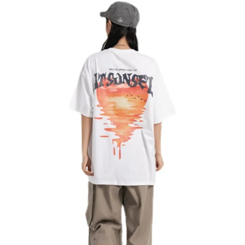 Romantic Sunset Print T-shirt