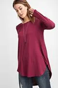 Round Neck Long Sleeve Basic Top