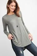 Round Neck Long Sleeve Basic Top