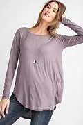 Round Neck Long Sleeve Basic Top