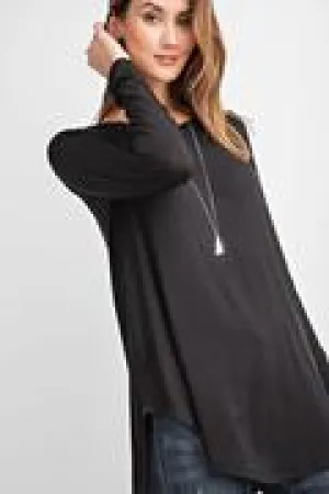 Round Neck Long Sleeve Basic Top