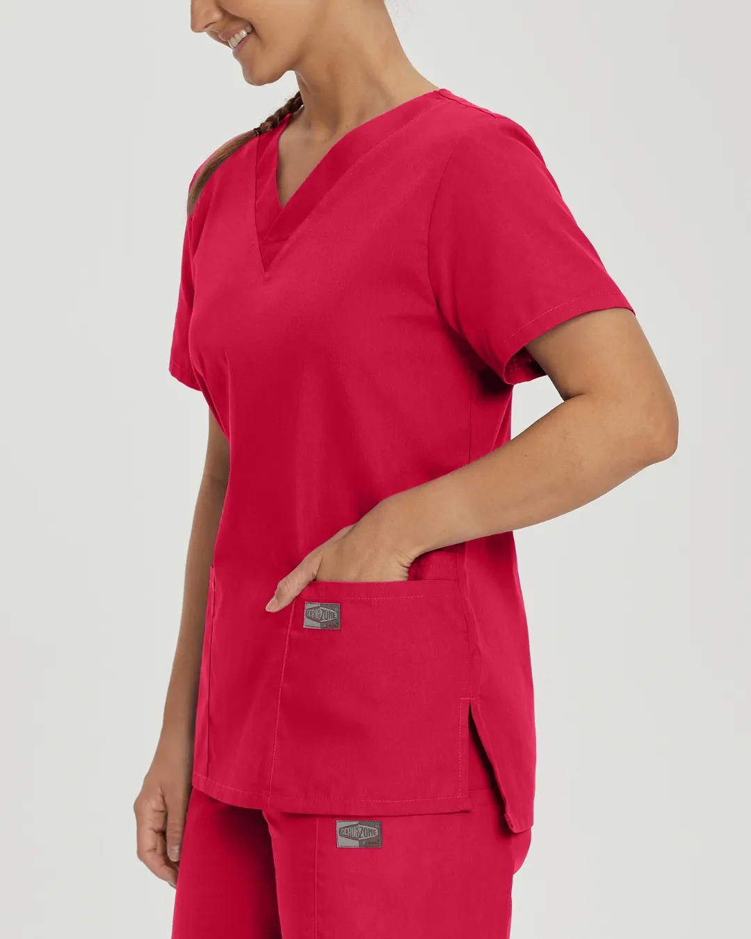 ScrubZone Women's 3-Pocket V-Neck Scrub Top - 70221
